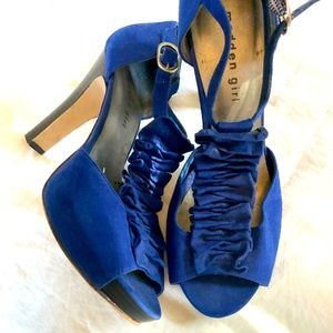 Madden Girl blue t strap ultra high heels size 9.5